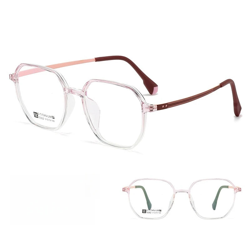 Yimaruili Women's Full Rim Polygon Tr 90 Titanium Eyeglasses 55062