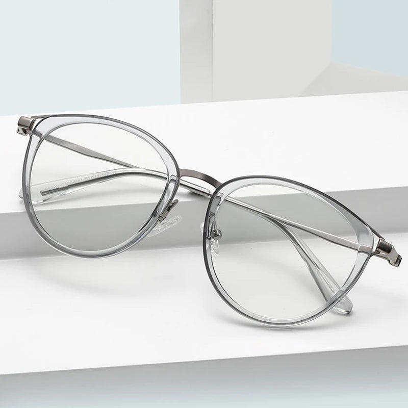 Handoer Unisex Full Rim Oval Square Tr 90 Alloy Eyeglasses 92329