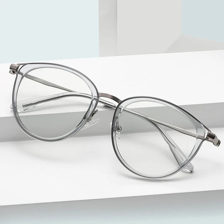 Handoer Unisex Full Rim Oval Square Tr 90 Alloy Eyeglasses 92329