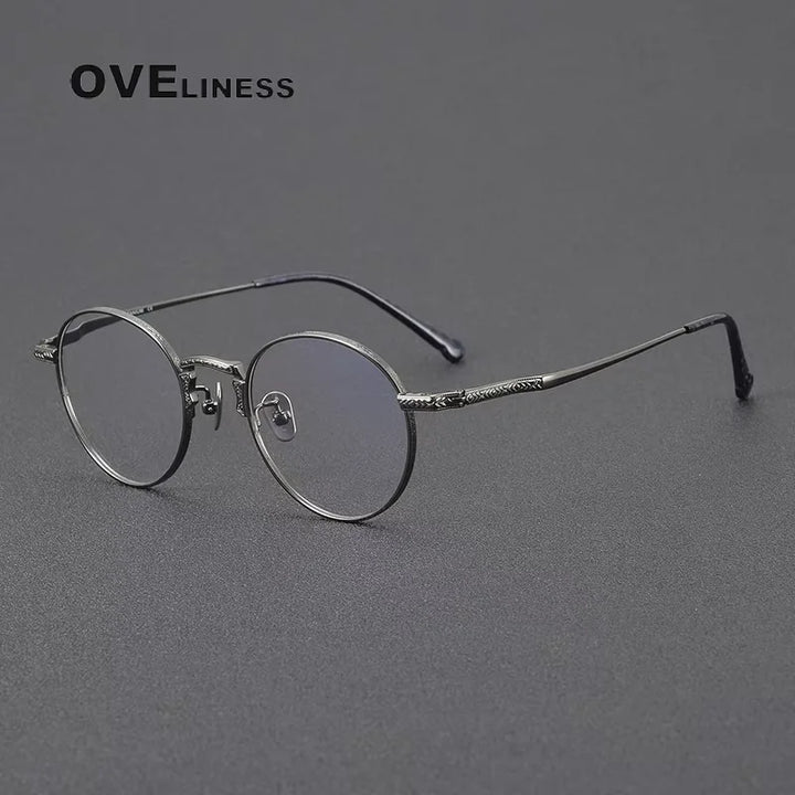 Oveliness Women's Full Rim Round Acetate Titanium Eyeglasses 841042