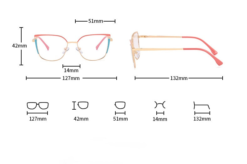 CCspace Unisex Children's Full Rim Square Alloy Eyeglasses 56538 Full Rim CCspace