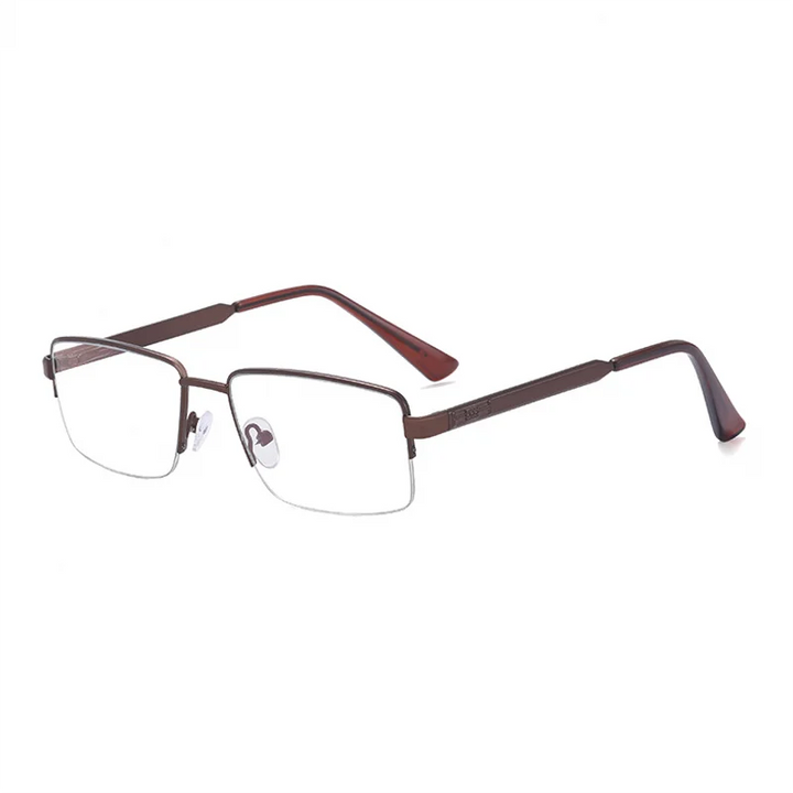 Ralferty Men's Semi Rim Square Alloy Eyeglasses L913 Semi Rim Ralferty C6 Bronze CHINA