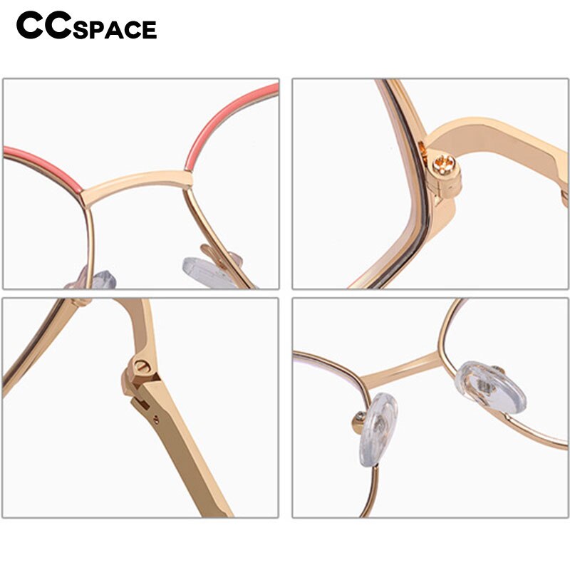 CCspace Unisex Children's Full Rim Square Alloy Eyeglasses 56538 Full Rim CCspace