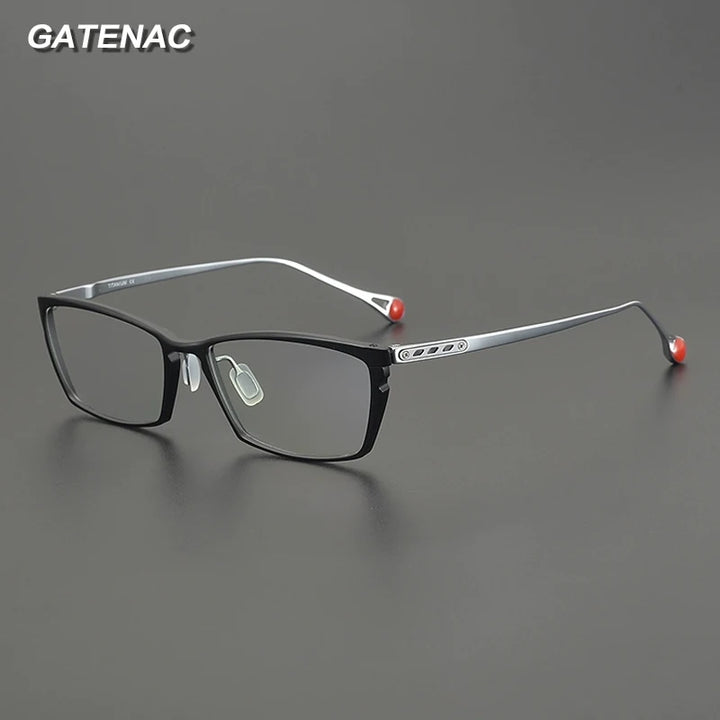 Gatenac Unisex Full Rim Square Brow Line Titanium Eyeglasses Gxyj2117