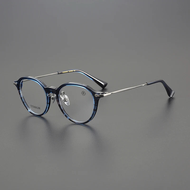 Nobler Unisex Full Rim Flat Top Acetate Titanium Eyeglasses M131 Full Rim Nobler C50