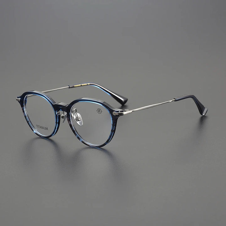 Nobler Unisex Full Rim Flat Top Acetate Titanium Eyeglasses M131 Full Rim Nobler C50