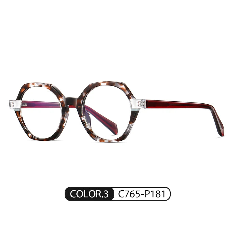 Gmei Women's Full Rim Polygon Acetate Eyegasses 8825 Full Rim Gmei Optical C765-P181