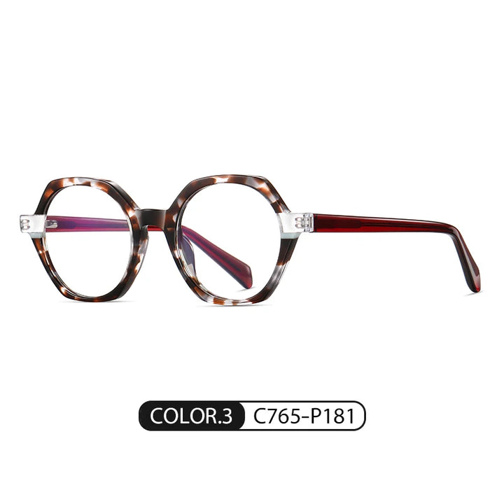 Gmei Women's Full Rim Polygon Acetate Eyegasses 8825 Full Rim Gmei Optical C765-P181