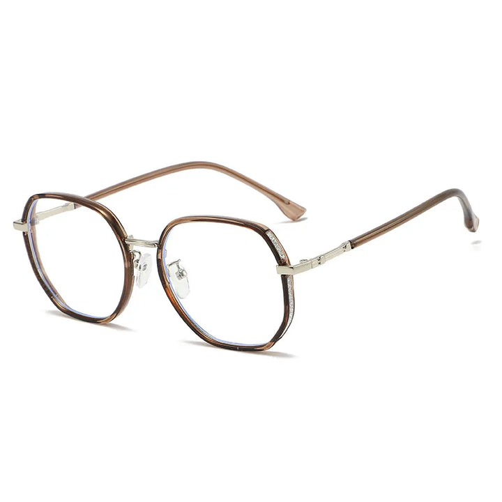 Zirosat Women's Full Rim Polygon Oval Tr 90 Titanium Eyeglasses 8880