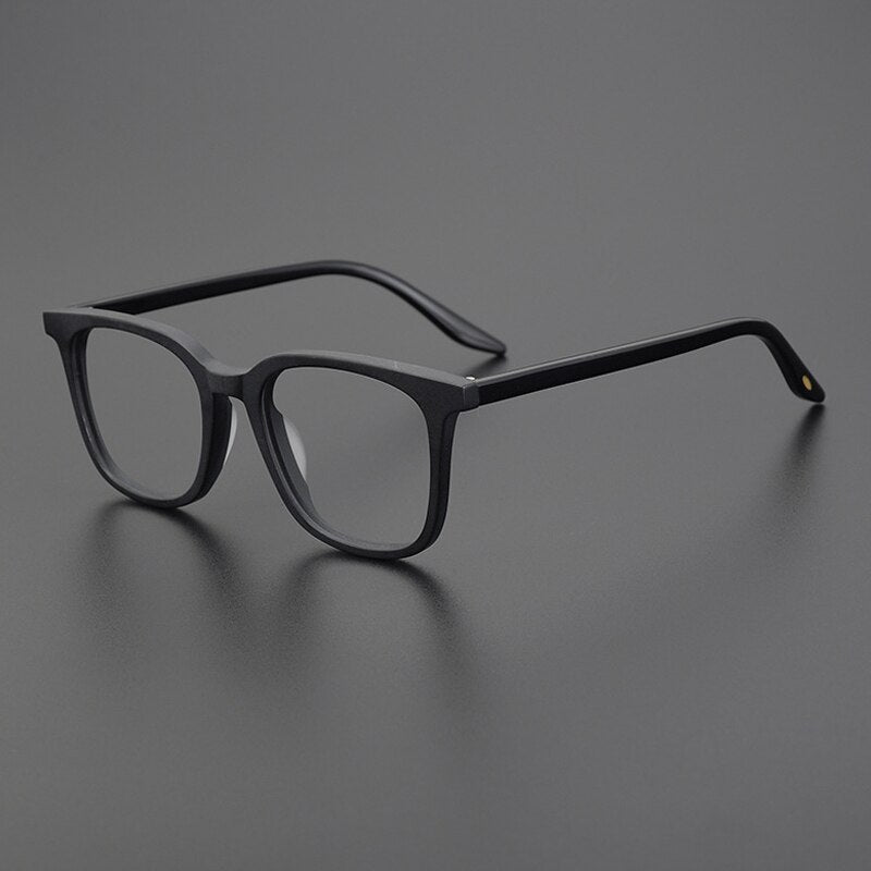 Gatenac Unisex Full Rim Square Acetate Eyeglasses Gxyj1024 Full Rim Gatenac Matte Black