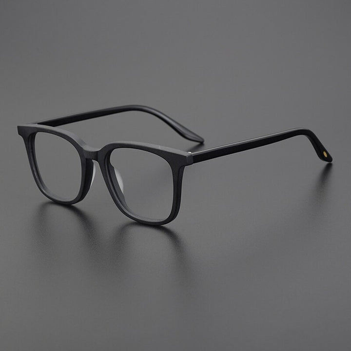 Gatenac Unisex Full Rim Square Acetate Eyeglasses Gxyj1024 Full Rim Gatenac Matte Black