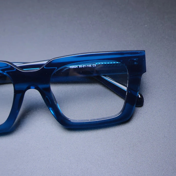 Gatenac Unisex Full Rim Square Acetate Eyeglasses Gxyj-1181 Full Rim Gatenac