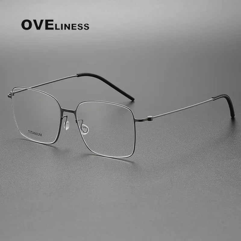 Oveliness Unisex Full Rim Square Screwless Titanium Eyeglasses 65535