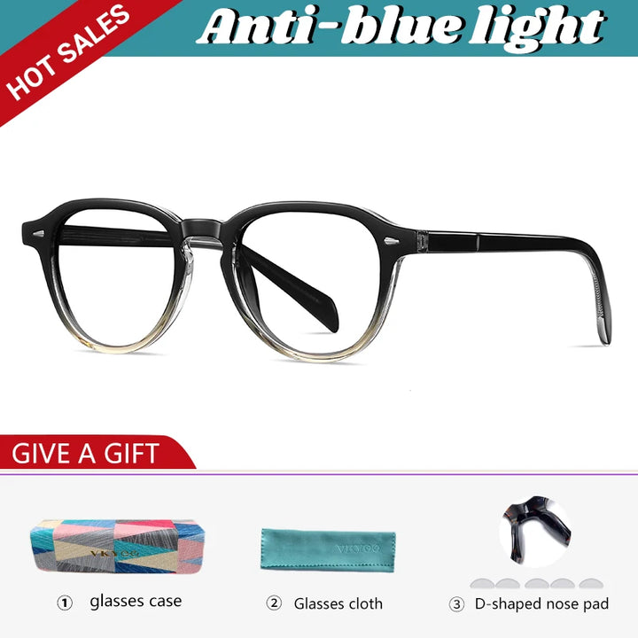 Vicky Unisex Full Rim Square Acetate Myopic Reading Glasses 31101 Reading Glasses Vicky -2.50 S31101-C4-1