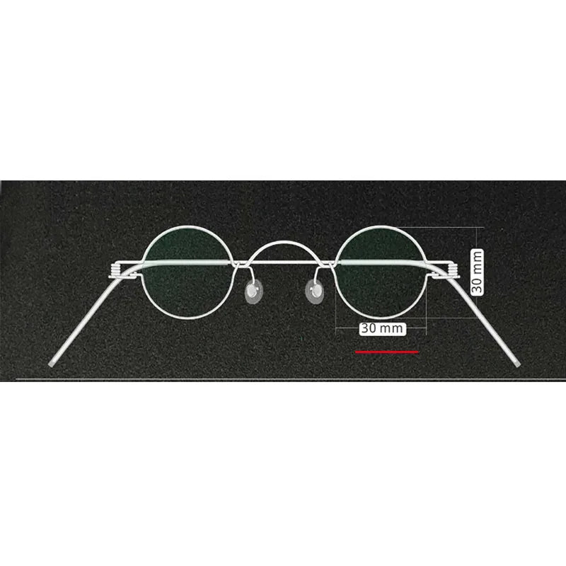 Yujo Unisex Full Rim Round Stainless Steel Custom Eyeglasses Y3030 Full Rim Yujo 30mm CHINA