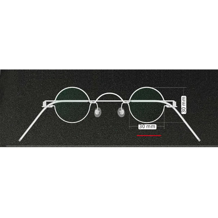 Yujo Unisex Full Rim Round Stainless Steel Custom Eyeglasses Y3030 Full Rim Yujo 30mm CHINA