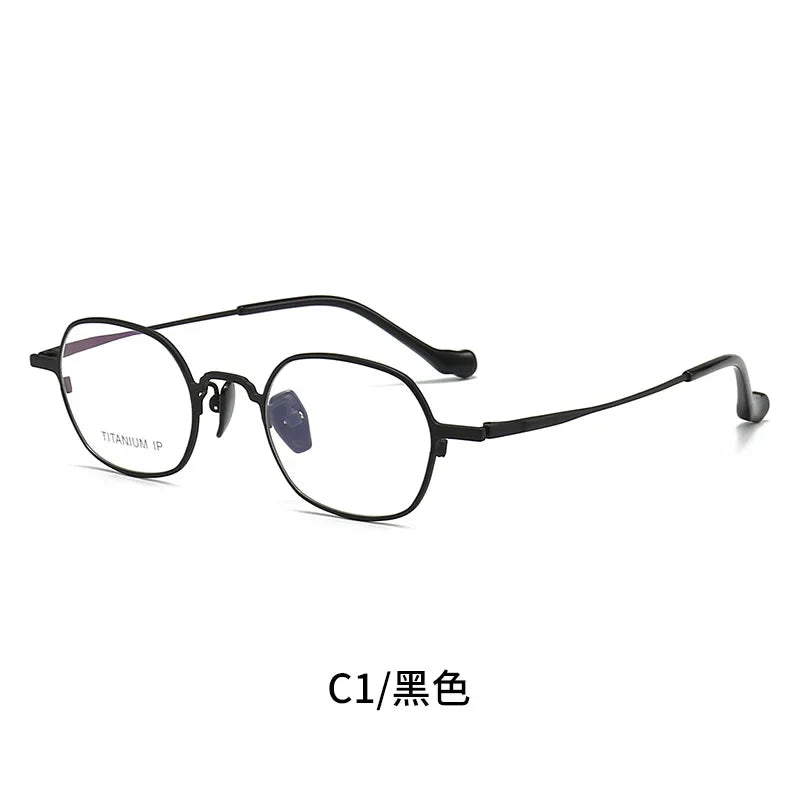 Aror Women's Full Rim Polygon Square Titanium Acetate Eyeglasses 41338 Full Rim Aror C1 Black