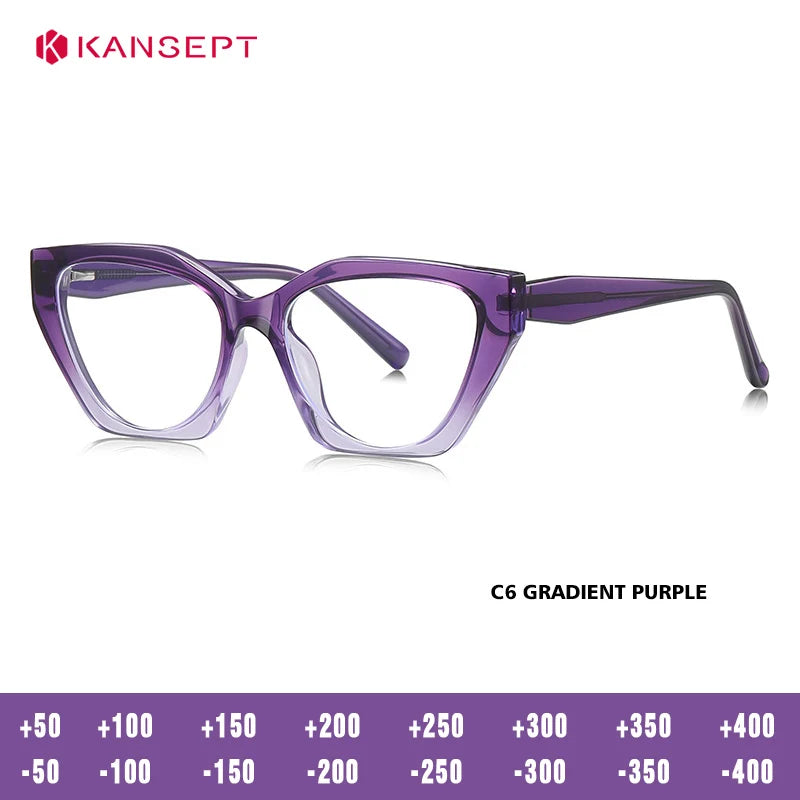 Kansept Women's Full Rim Cat Eye Tr 90 Alloy Reading Glasses 62036