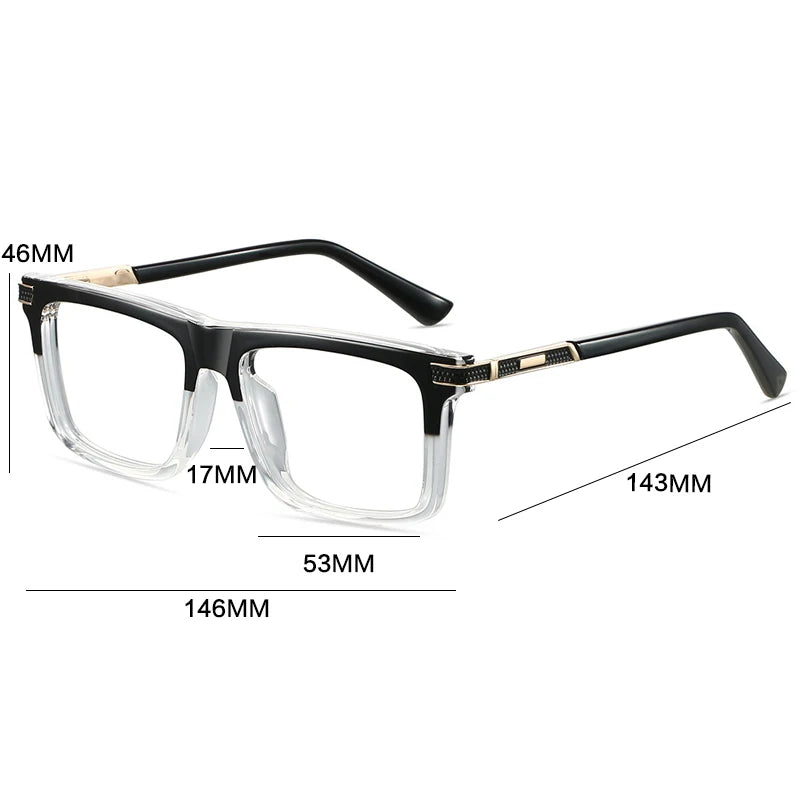 Gatenac Unisex Full Rim Square Tr 90 Titanium Reading Glasses Gxy84002