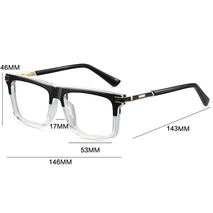 Gatenac Unisex Full Rim Square Tr 90 Titanium Reading Glasses Gxy84002
