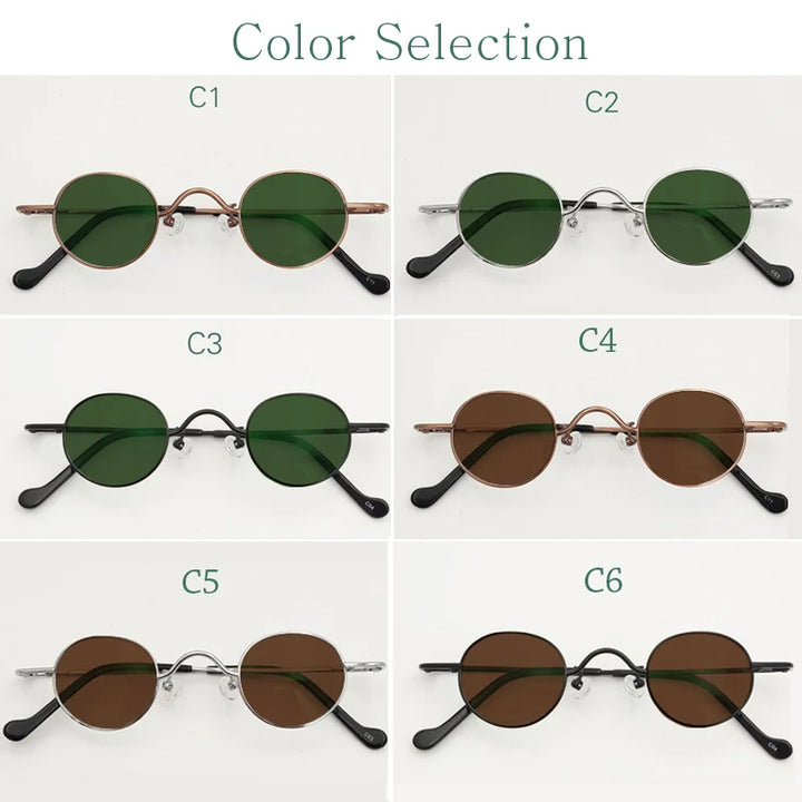 Yujo Unisex Full Rim Small Round Titanium Polarized Sunglasses 3629s Sunglasses Yujo