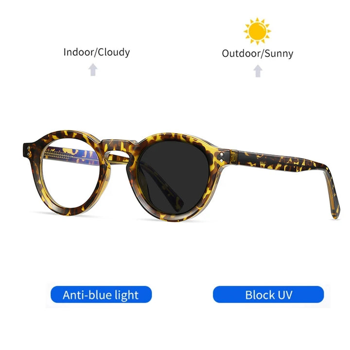 Kocolior Unisex Full Rim Small Round Acetate Eyeglasses Xk2090 Full Rim Kocolior