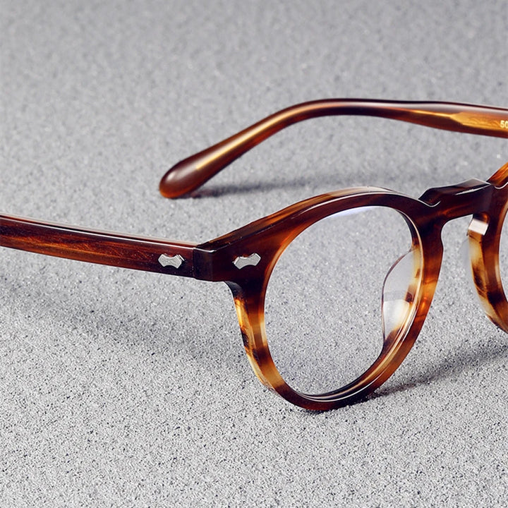 Black Mask Unisex Full Rim Round Acetate Eyeglasses Sh505 Full Rim Black Mask