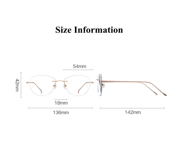 Chashma Ottica Women's Rimless Polygon Titanium Eyeglasses 98925 Rimless Chashma Ottica