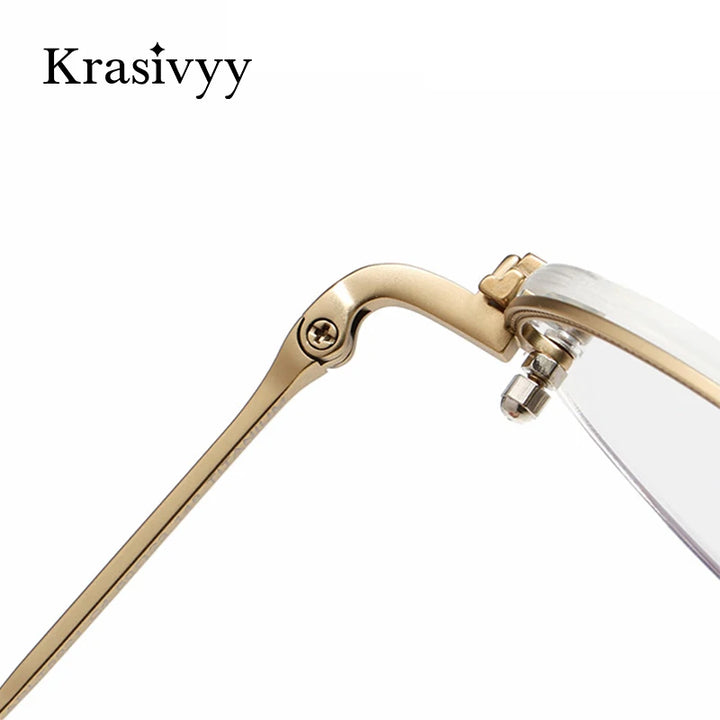 Krasivyy Men's Semi Rim Round Titanium Eyeglasses K5921 Semi Rim Krasivyy