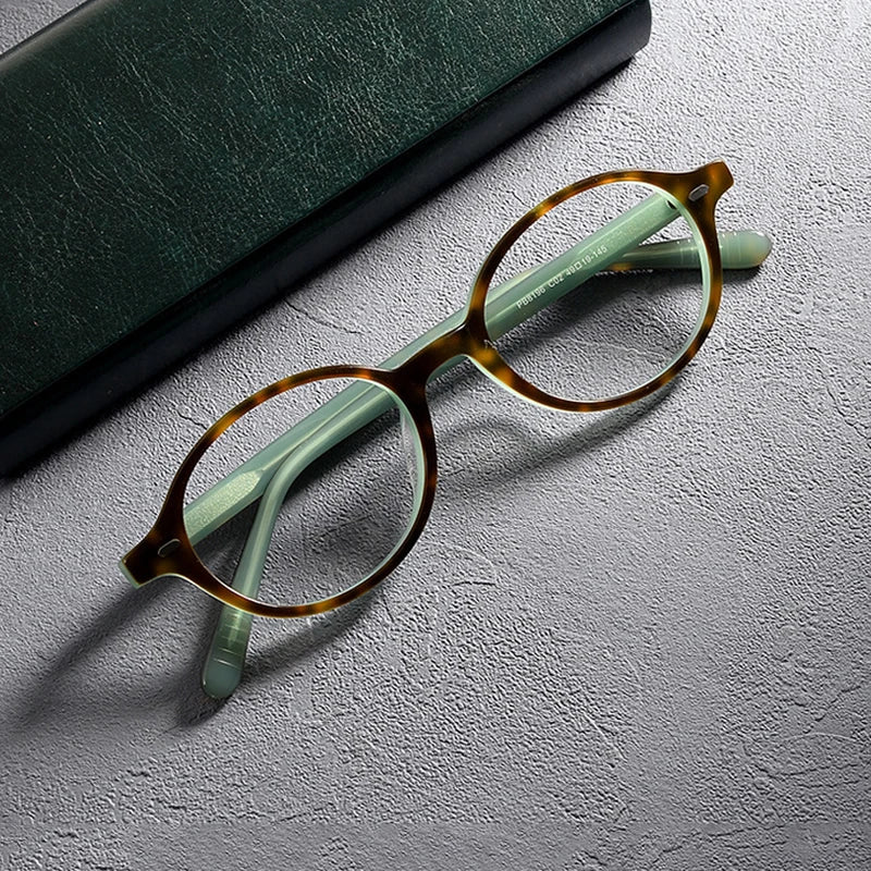 Gatenac Women's Full Rim Small Round Acetate Eyeglasses Gxyj1234 Full Rim Gatenac Tortoiseshell