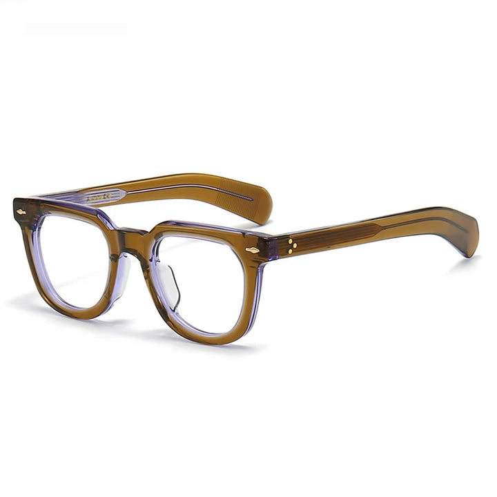 Black Mask Unisex Full Rim Square Acetate Eyeglasses 2447 Full Rim Black Mask
