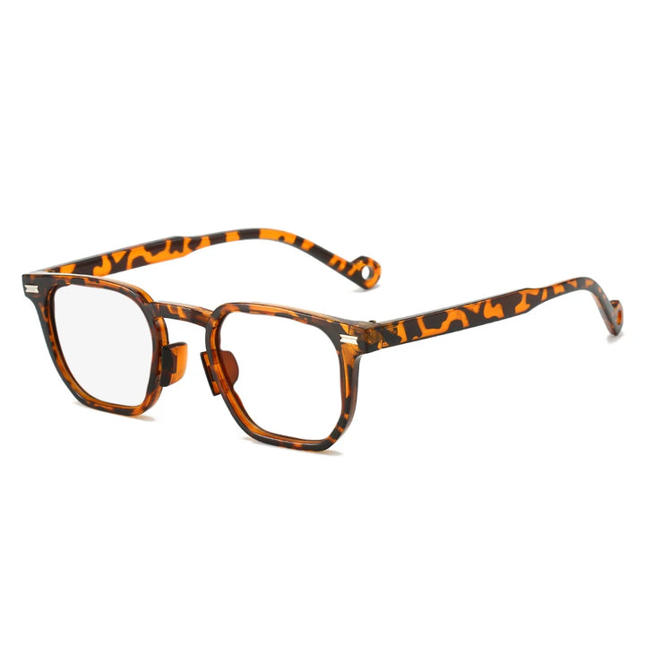 CCspace Unisex Full Rim Square Polycarbonate Reading Glasses R57195 Reading Glasses CCspace Leopard +25