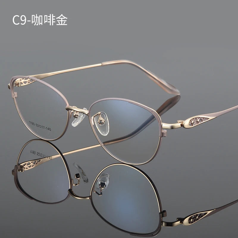 Bclear Women's Full Rim Oval Cat Eye Alloy Eyeglasses 61190