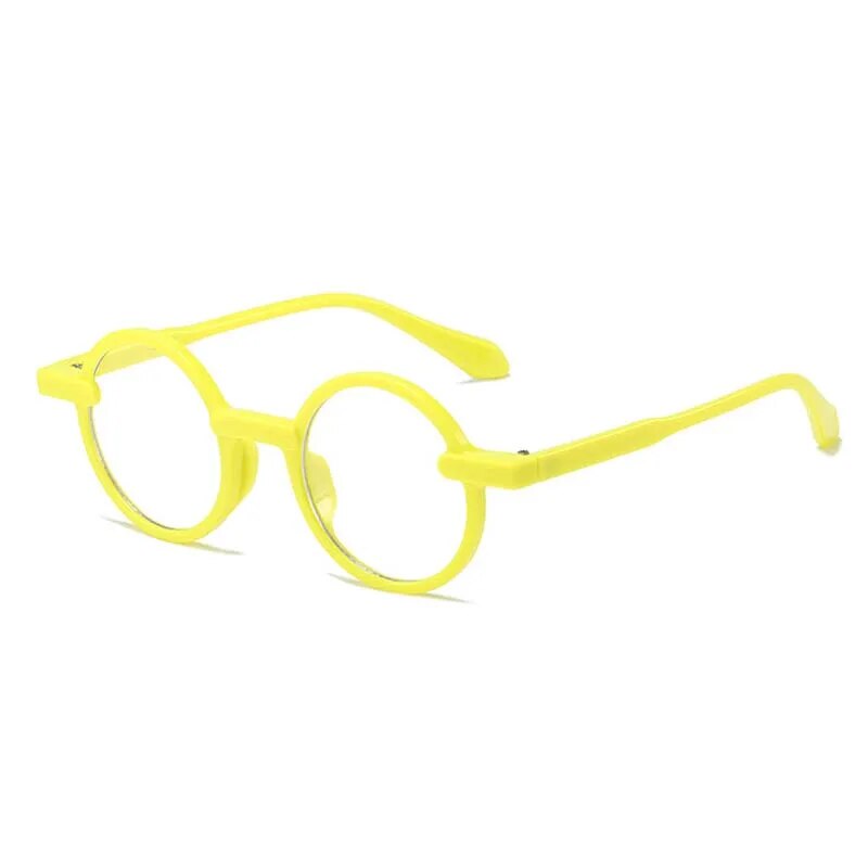 CCspace Unisex Full Rim Round Acetate Eyeglasses 55081 Full Rim CCspace YellowClear China