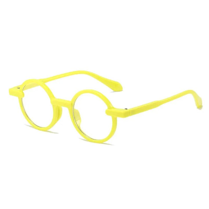 CCspace Unisex Full Rim Round Acetate Eyeglasses 55081 Full Rim CCspace YellowClear China