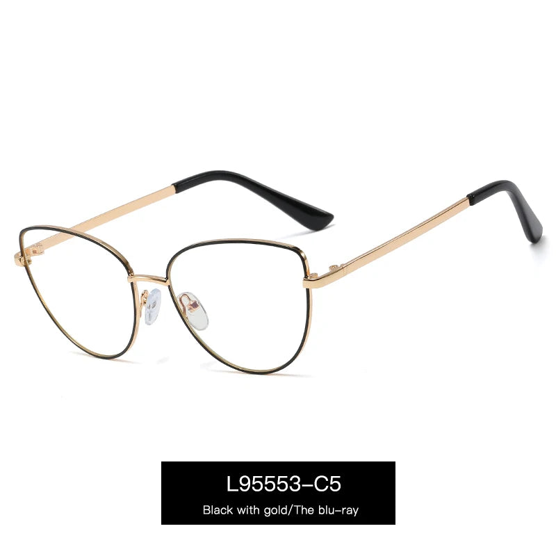 Handoer Women's Full Rim Oval Cat Eye Alloy Eyeglasses 695553