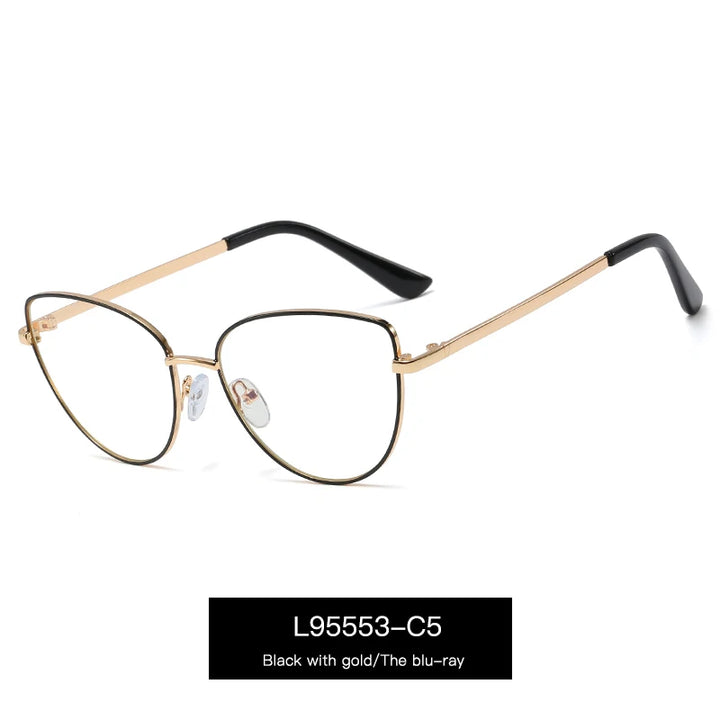 Handoer Women's Full Rim Oval Cat Eye Alloy Eyeglasses 695553