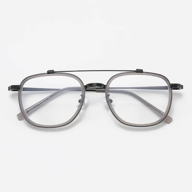 Xbora Unisex Full Rim Square Tr 90 Alloy Double Bridge Eyeglasses 44195