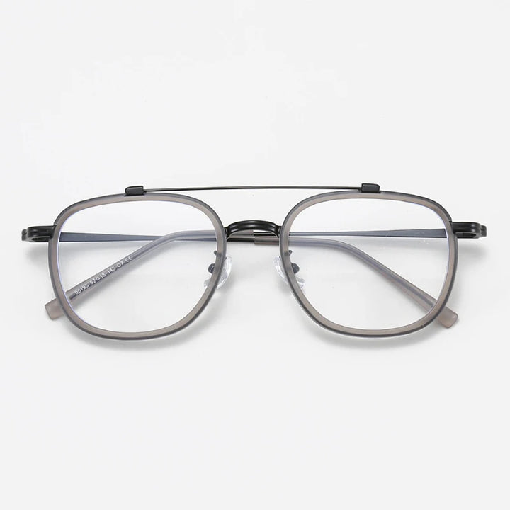 Xbora Unisex Full Rim Square Tr 90 Alloy Double Bridge Eyeglasses 44195