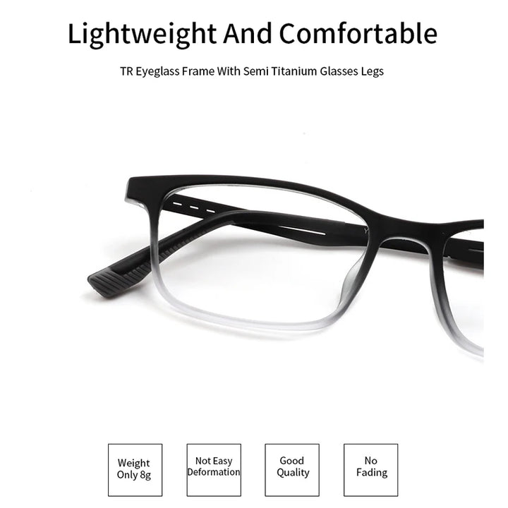 Xbora Unisex Full Rim Square Tr 90 Titanium Eyeglasses 2007