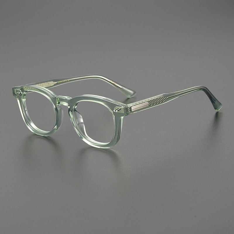 Gatenac Unisex Full Rim Square Round Acetate Eyeglasses Gxyj1078 Full Rim Gatenac Green