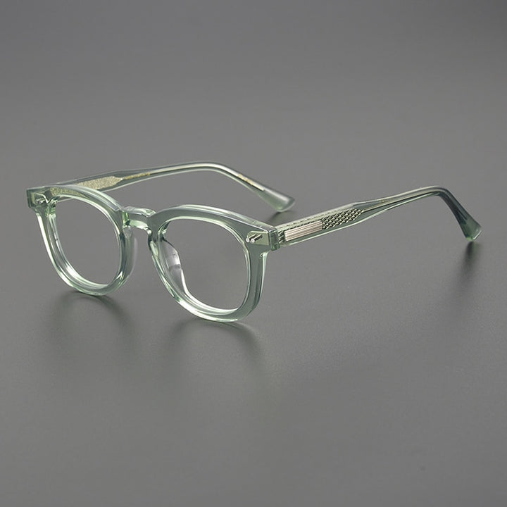 Gatenac Unisex Full Rim Square Round Acetate Eyeglasses Gxyj1078 Full Rim Gatenac Green