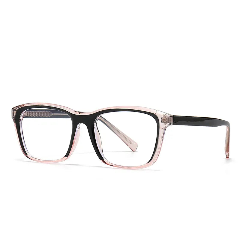 CCspace Unisex Full Rim Square Plastic Eyeglasses 56841 Full Rim CCspace C7BlackPink