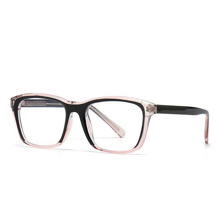 CCspace Unisex Full Rim Square Plastic Eyeglasses 56841 Full Rim CCspace C7BlackPink