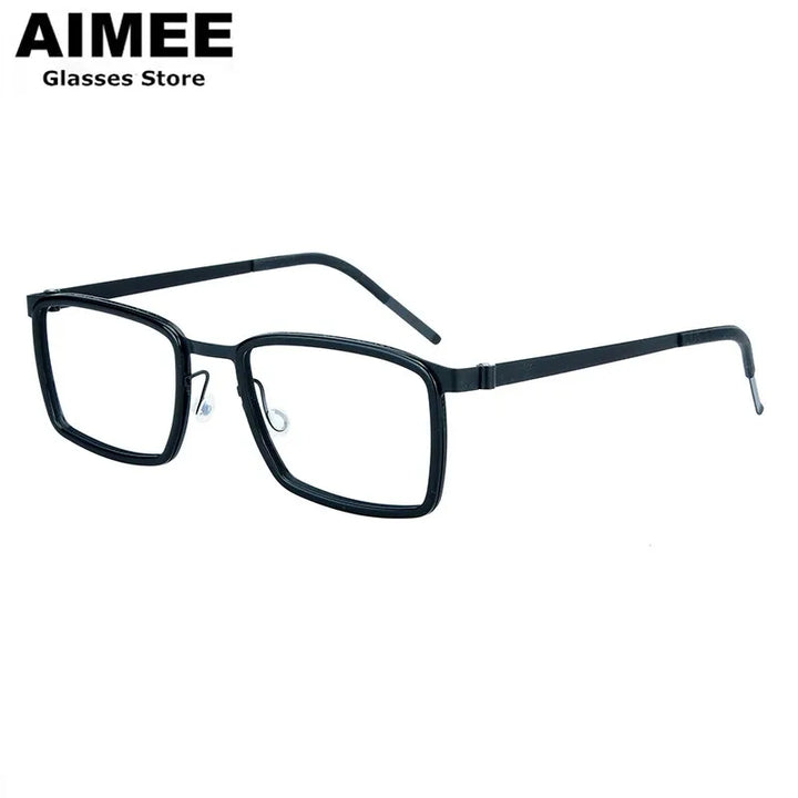 Aimee Unisex Full Rim Square Screwless Titanium Eyeglasses 49711