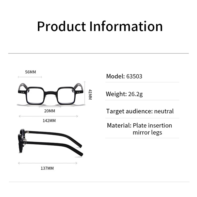 Xbora Unisex Full Rim Square Acetate Eyeglasses 63503