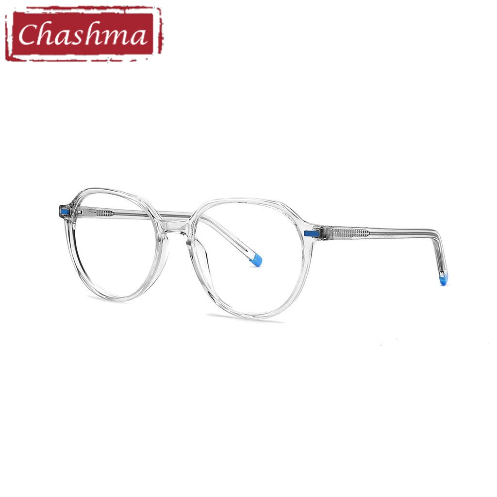Chashma Unisex Children's Full Rim Oval Acetate Spring Hinge Eyeglasses 9043 Full Rim Chashma Transparent