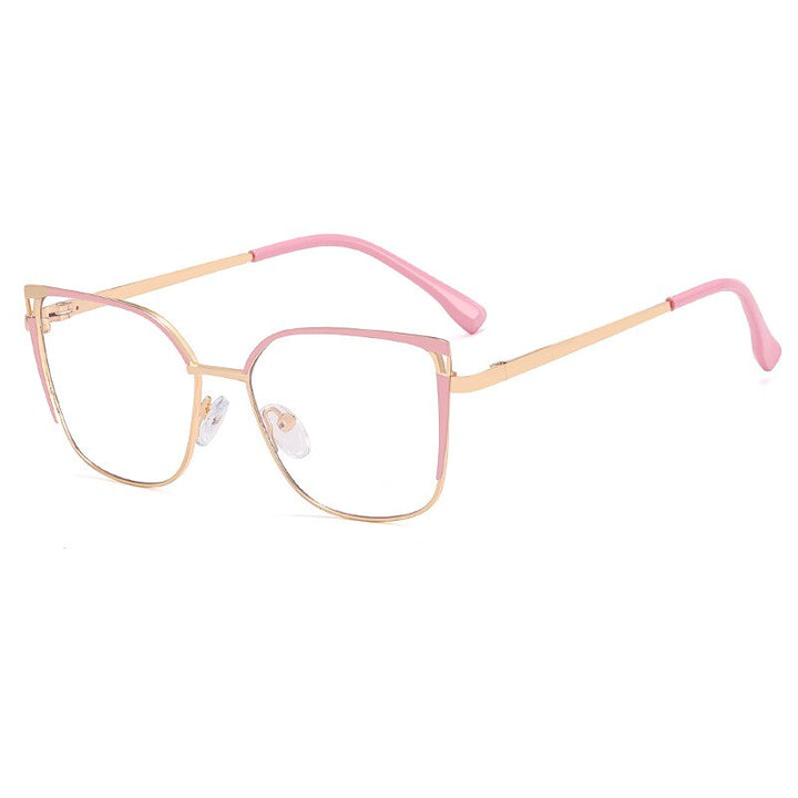 CCspace Unisex Children's Full Rim Square Alloy Eyeglasses 56538 Full Rim CCspace C3Pink