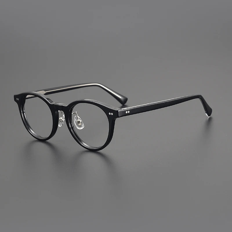 Black Mask Unisex Full Rim Round Acetate Eyeglasses 798615