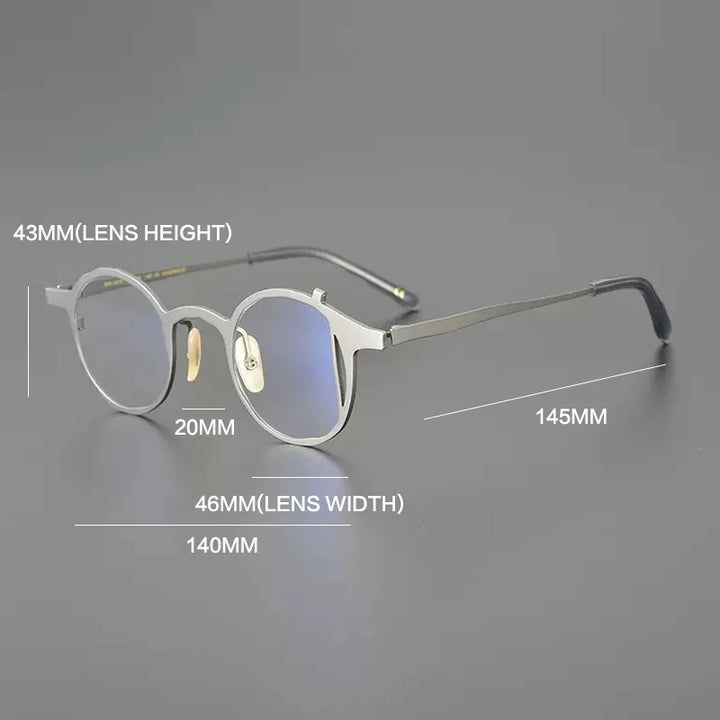 Gatenac Unisex Full Rim Round Titanium Eyeglasses Gxyj1220 Full Rim Gatenac